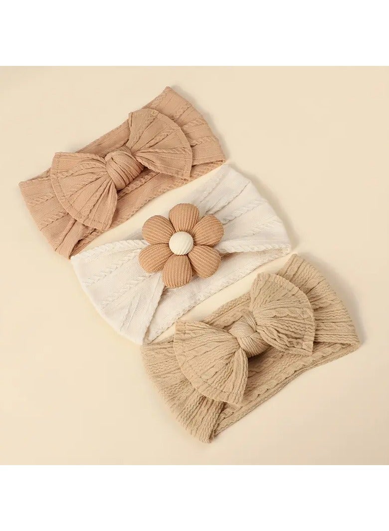 Goolsky 3 قطع أربطة رأس ناعمة وقابلة للتنفس للفتيات والفتيان - تصميم زهور لطيف، طراز قديم، مثالية لجميع المواسم، رباط شعر، JRALON - Image 5