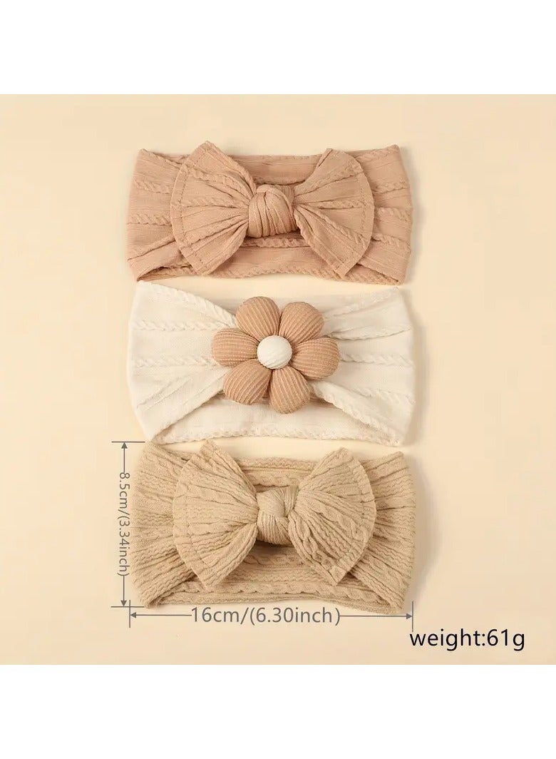 Goolsky 3 قطع أربطة رأس ناعمة وقابلة للتنفس للفتيات والفتيان - تصميم زهور لطيف، طراز قديم، مثالية لجميع المواسم، رباط شعر، JRALON - Image 4