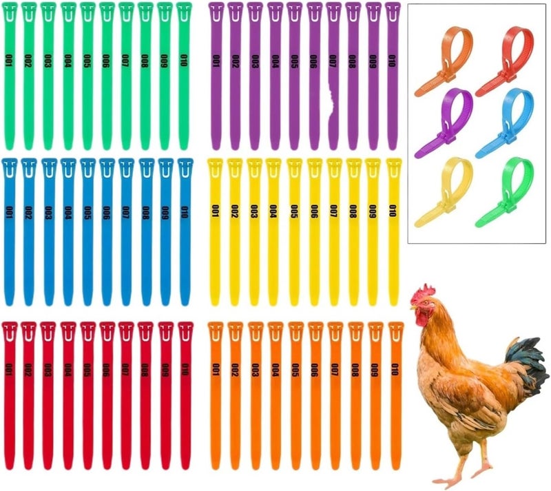 200 Pcs 8~28mm Adjustable Chicken Foot Ring Turkey Goose Duck Reusable Anti-Shedding Poultry Carry(Orange) - Image 1