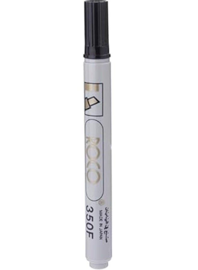 ROCO 350F Paint Marker – Permanent Oil-Based Marker Pen for Metal, Glass, Plastic, Wood & More – Made in Japan Black - Image 1