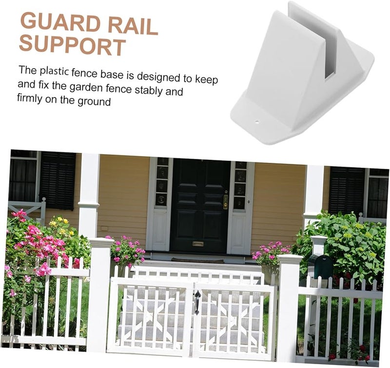 طقم قاعدة سياج الحديقة البلاستيكية 2 قطعة حامل مضاد للانقلاب لتنسيق الحدائق الخارجية - Image 4