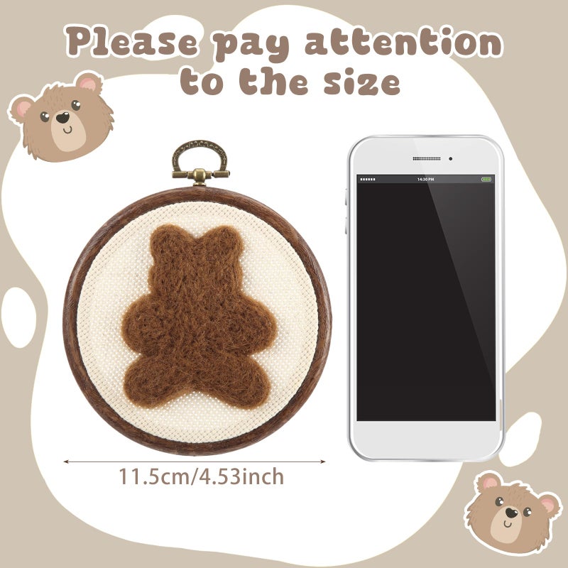 Chunful Felted Bear Nursery Wall Decor Cute Wall Art Decorative Artwork for Nursery Themes Bathroom Living Room Classroom Home Decoration - Image 2