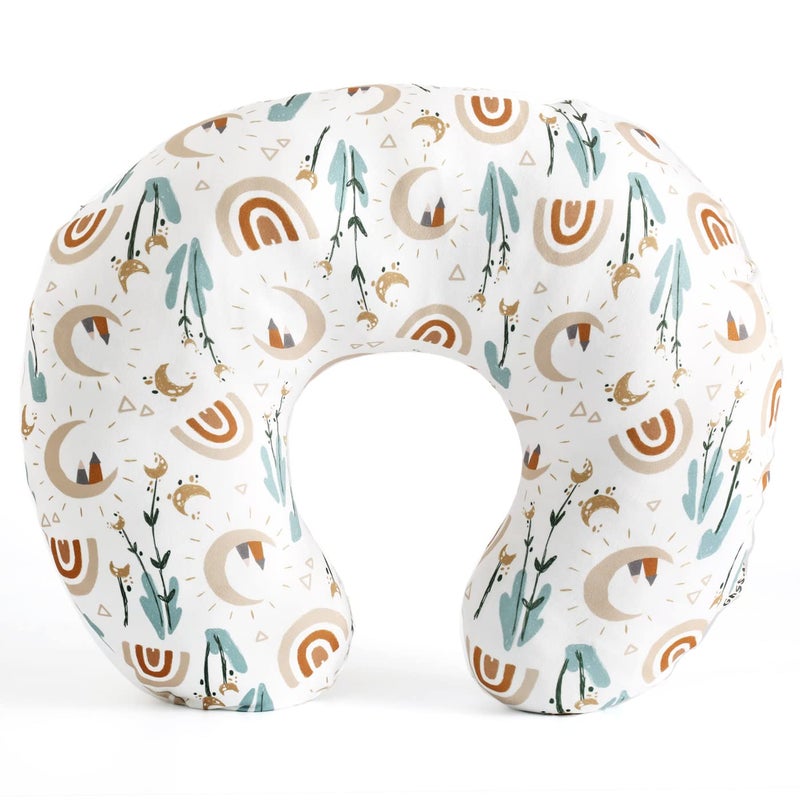 GRSSDER Nursing Pillow Cover Stretchy Minky Removable Nursing Covers for Breastfeeding Pillows, Ultra Soft Comfortable Slipcover for Boy and Girls, Cute Rainbow Pattern - Image 1