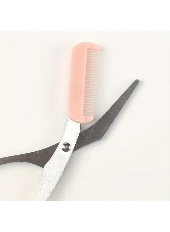 Professional Eyebrow Scissors With Built In Comb One Size Metal Trimmer Portable Kit - Image 3