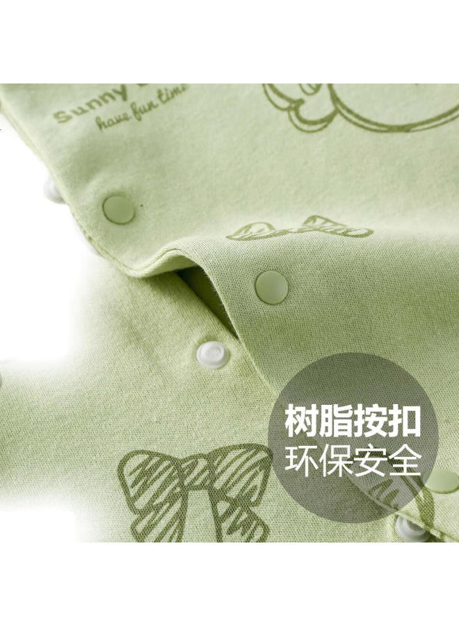 Doxiluka Card Newborn Baby Clothes Spring And Autumn Style Unisex Baby Romper Cartoon Crawling Suit Ha Yi Tender Green Stripe Animal 59 - Image 1