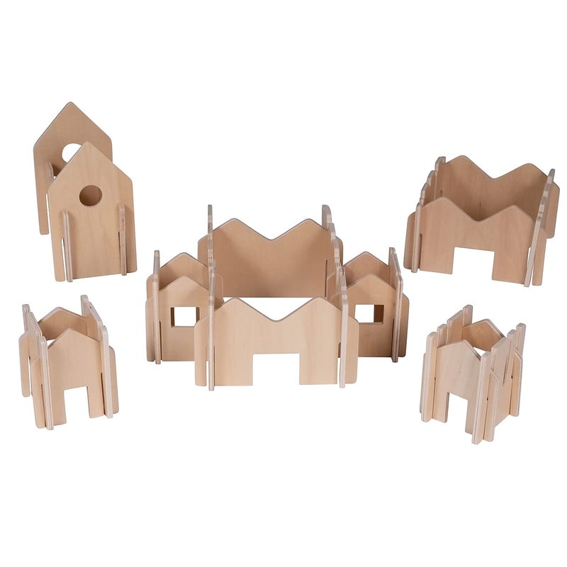 THE FRECKLED FROG FF410 The Freckled Frog Happy Architect Natural Set of 28 Ages 2 Wooden Building Blocks for Preschoolers and Elementary Aged Kids - Image 2