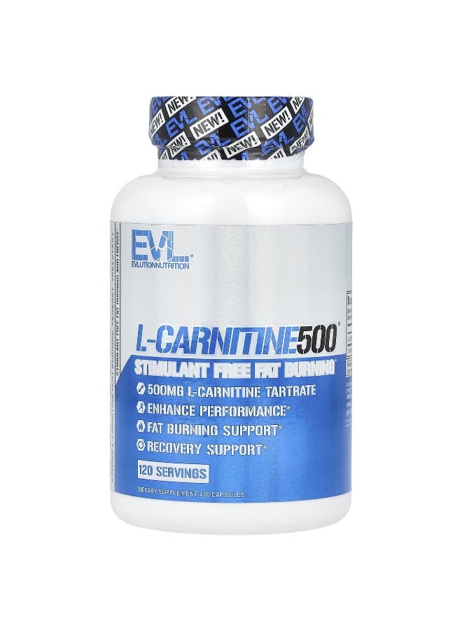 EVLUTION NUTRITION EVLution Nutrition, L-Carnitine500®, 500 mg, 120 Capsules 
