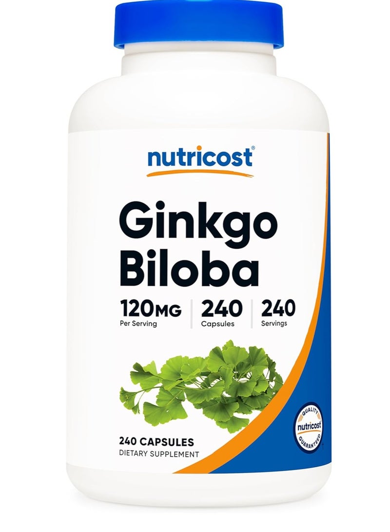 Nutricost Nutricost Ginkgo Biloba 120mg, 240 Capsules - Extra Strength Ginkgo Biloba Extract - Gluten Free & Non-GMO  - Image 1