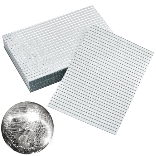 OTYMIOW 12000Pieces Self-Adhesive Mirror Tiles Disco Ball Mirror Tile Square Glass Mosaic Stickers Mini Tile for Craft DIY Glass Tiles Decorations Making (5 x 5 mm Silver) - Image 1