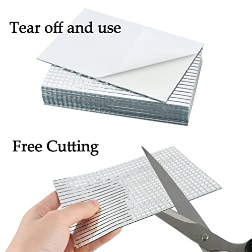 OTYMIOW 12000Pieces Self-Adhesive Mirror Tiles Disco Ball Mirror Tile Square Glass Mosaic Stickers Mini Tile for Craft DIY Glass Tiles Decorations Making (5 x 5 mm Silver) - Image 3