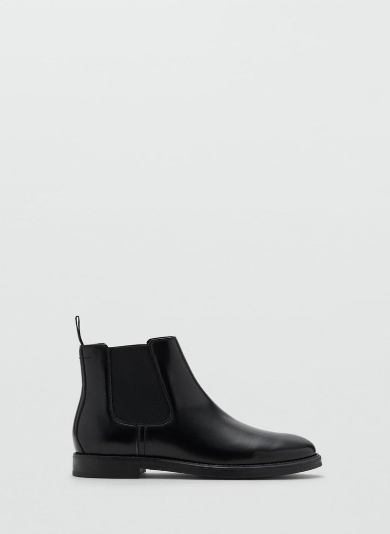 Mango Man Leather-effect chelsea ankle boots - Image 1