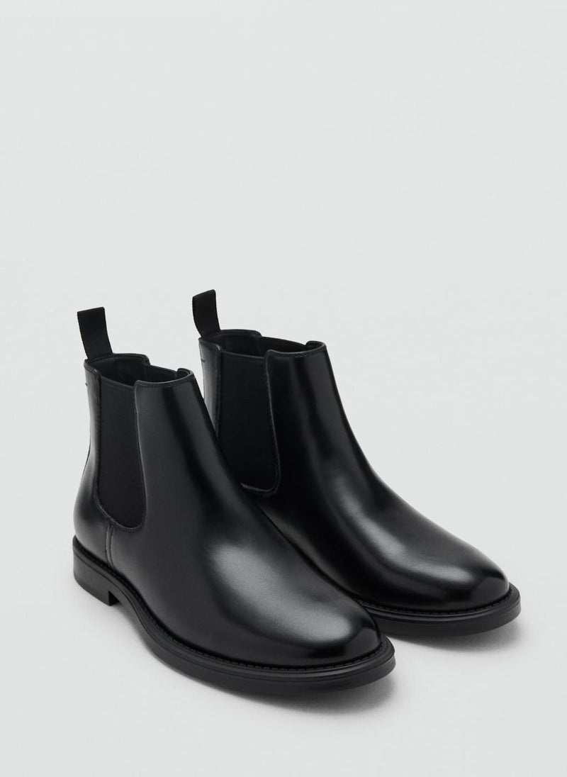 Mango Man Leather-effect chelsea ankle boots - Image 2