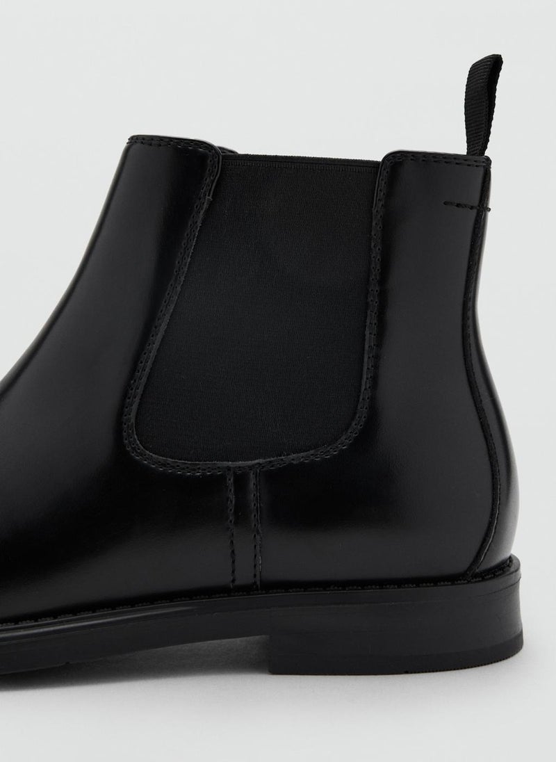 Mango Man Leather-effect chelsea ankle boots - Image 3