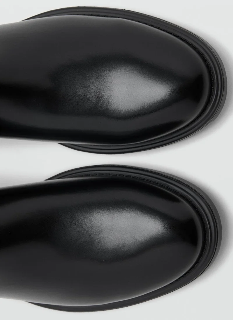 Mango Man Leather-effect chelsea ankle boots