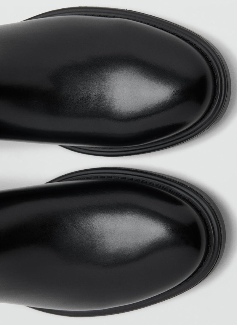 Mango Man Leather-effect chelsea ankle boots - Image 4