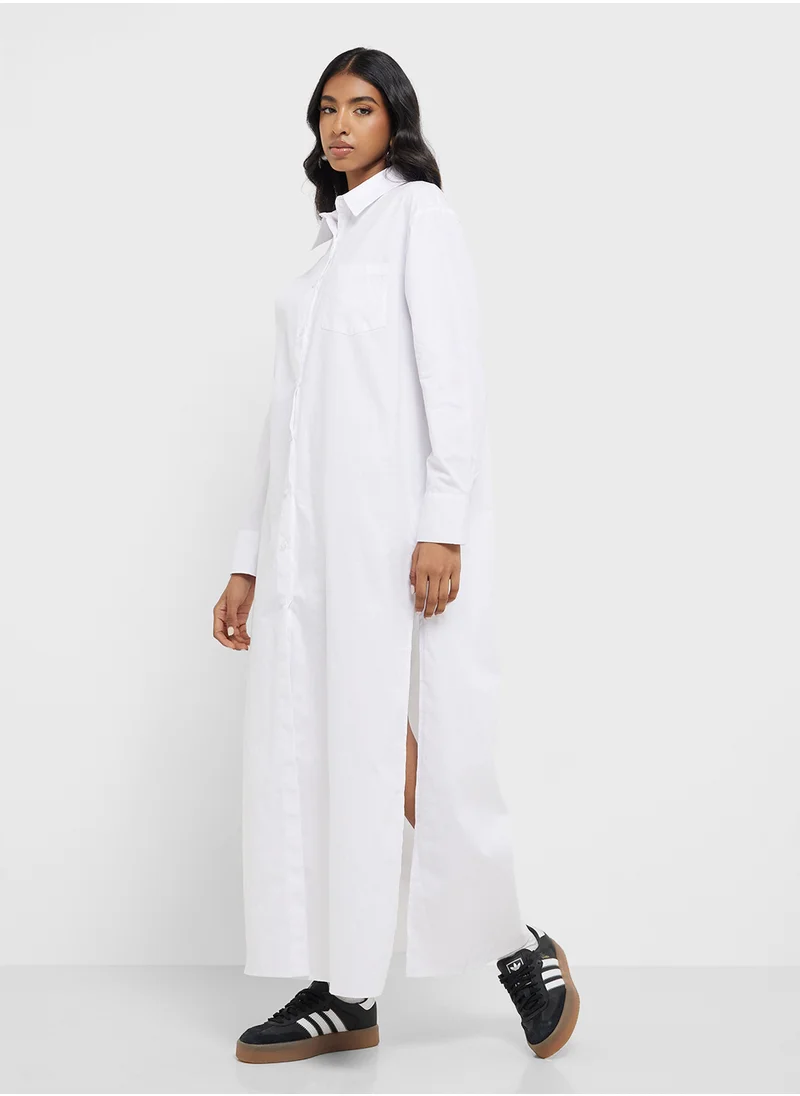 Ginger Button Down Maxi Shirt Dress