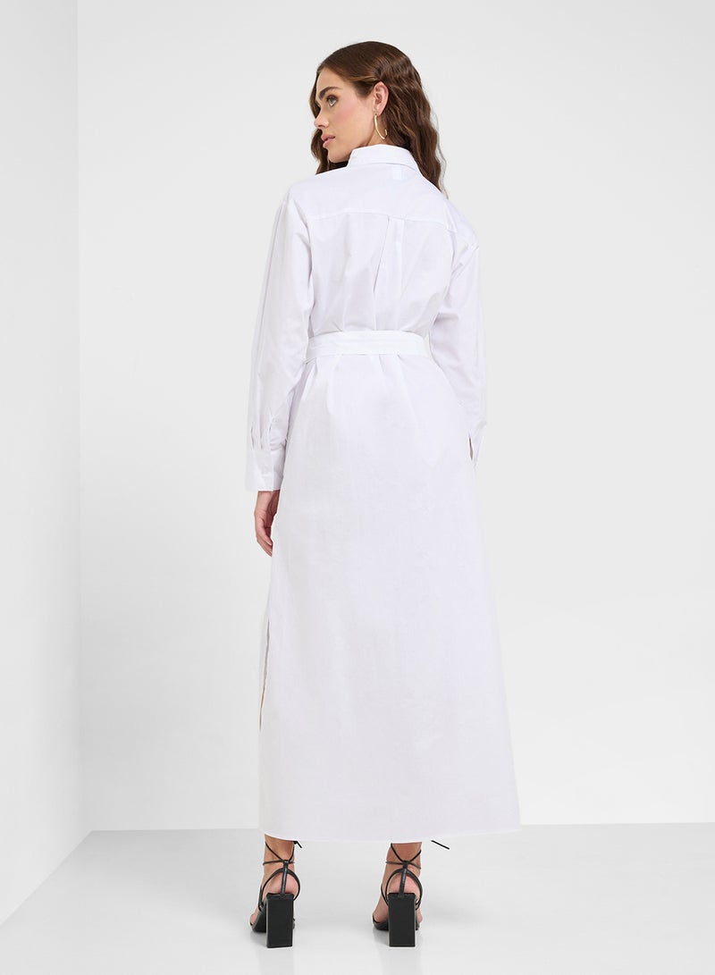 جينجر فستان بحزام وكسرات - Image 2