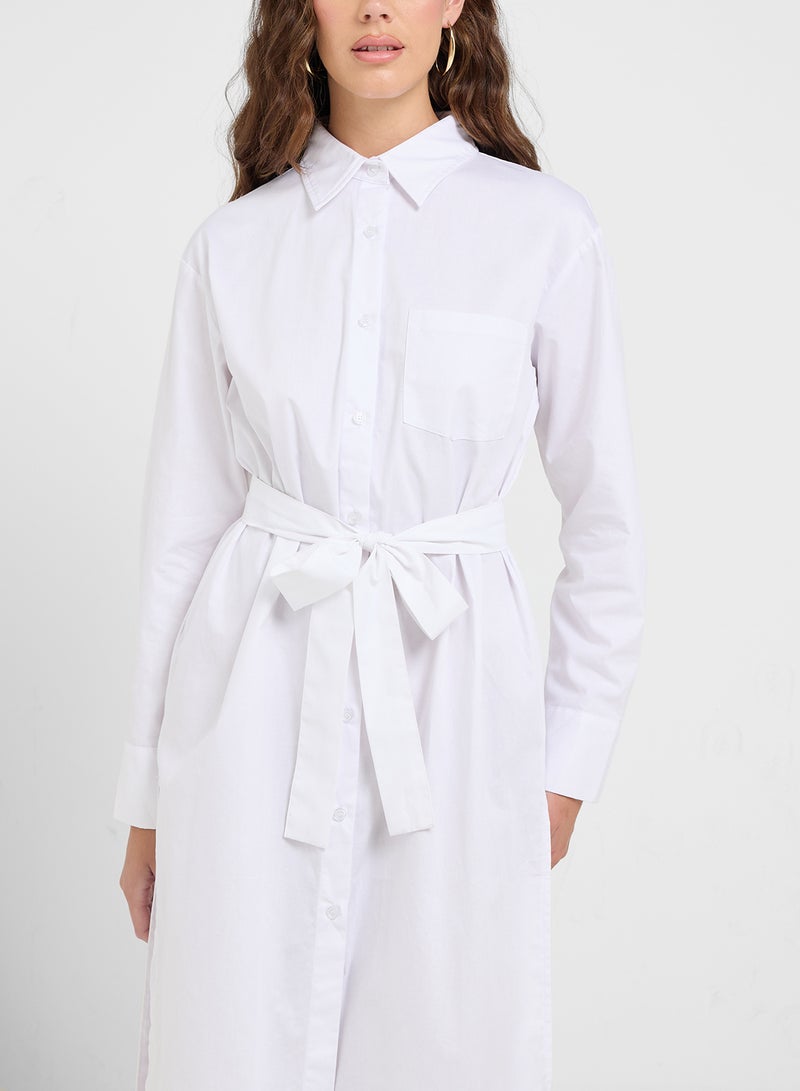 جينجر فستان بحزام وكسرات - Image 3