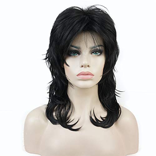 Aimole Shaggy Layered Wig Shoulder Length Women's Wig with Hair Bangs Premium Synthetic Hair Wig for Women Darkest Brown - Image 1