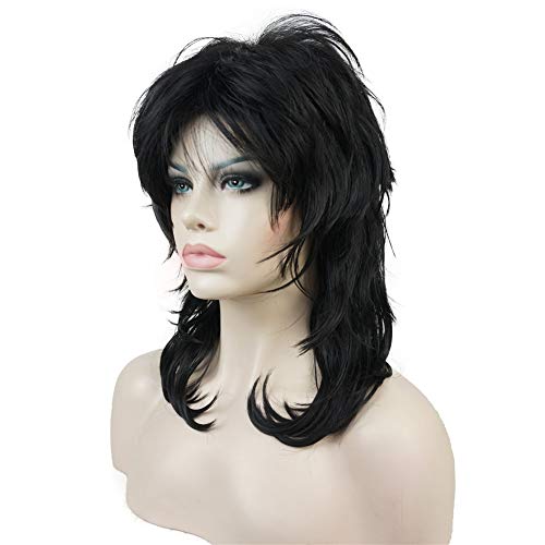 Aimole Shaggy Layered Wig Shoulder Length Women's Wig with Hair Bangs Premium Synthetic Hair Wig for Women Darkest Brown - Image 2