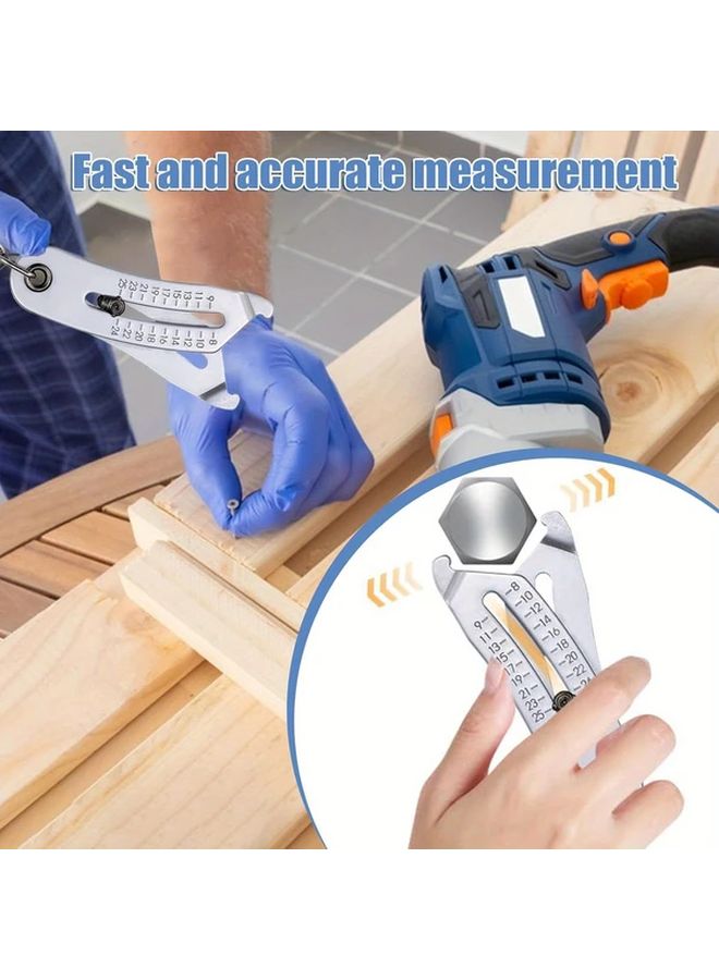 1pc Portable Stainless Steel Thread Size Checker Keychain Bolt Nut Identifier Gauge - Image 4