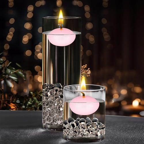 Mega Candles 24 pcs Unscented Pink Floating Candles, Hand Poured Wax Candle 1.5 Inch Diameter, Home Décor, Wedding Receptions, Occasions, Festivities, Events, Meditations, Relaxation, Spas - Image 3