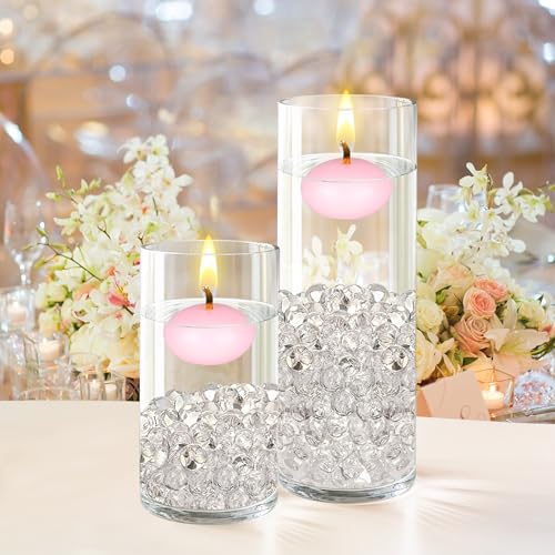Mega Candles 24 pcs Unscented Pink Floating Candles, Hand Poured Wax Candle 1.5 Inch Diameter, Home Décor, Wedding Receptions, Occasions, Festivities, Events, Meditations, Relaxation, Spas - Image 4