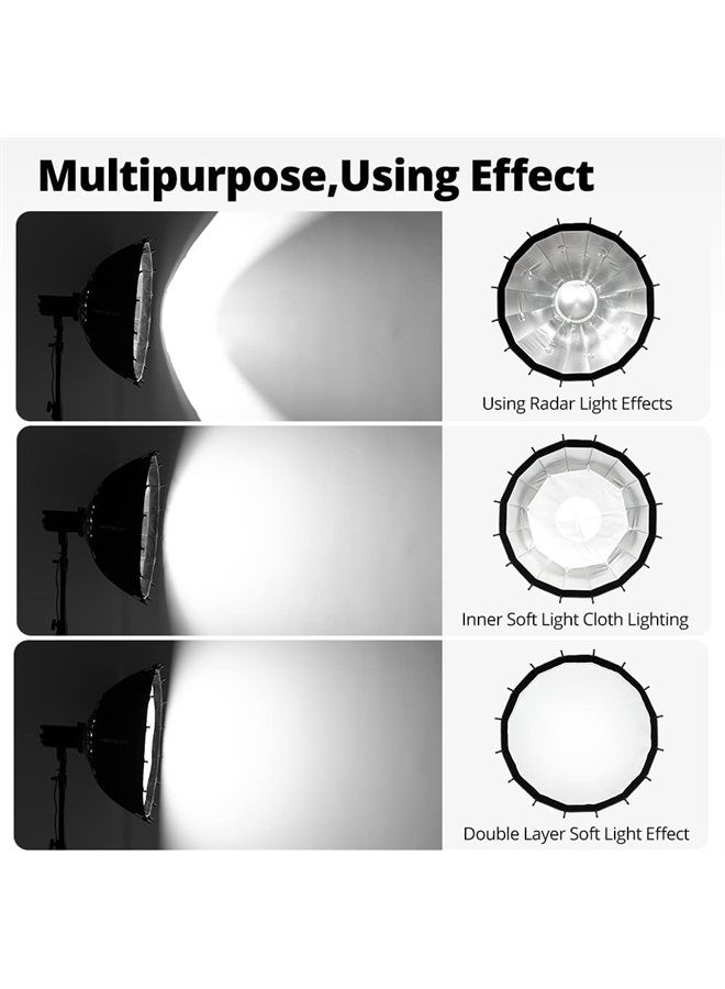 AMBITFUL 23.6''/ 60cm Studio Silver Wide Angle Beauty Dish Honeycomb Grid Bowens Mount for for Photography Studio Flash Head and Monolight - Image 3