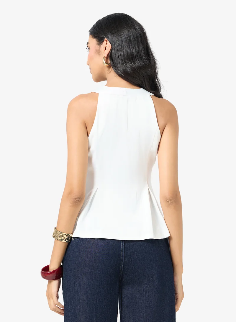 Ella  Peplum Sleeveless Blouse for Women | Best Price UAE