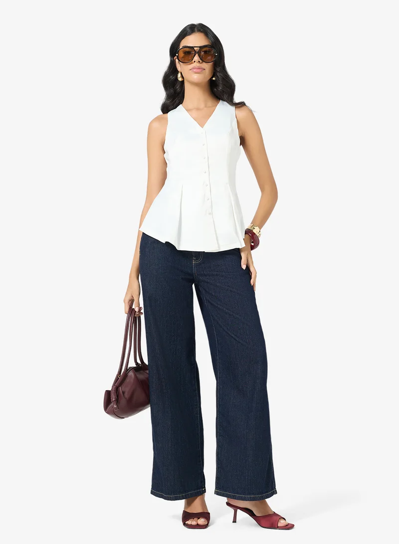 Ella  Peplum Sleeveless Blouse for Women | Best Price UAE