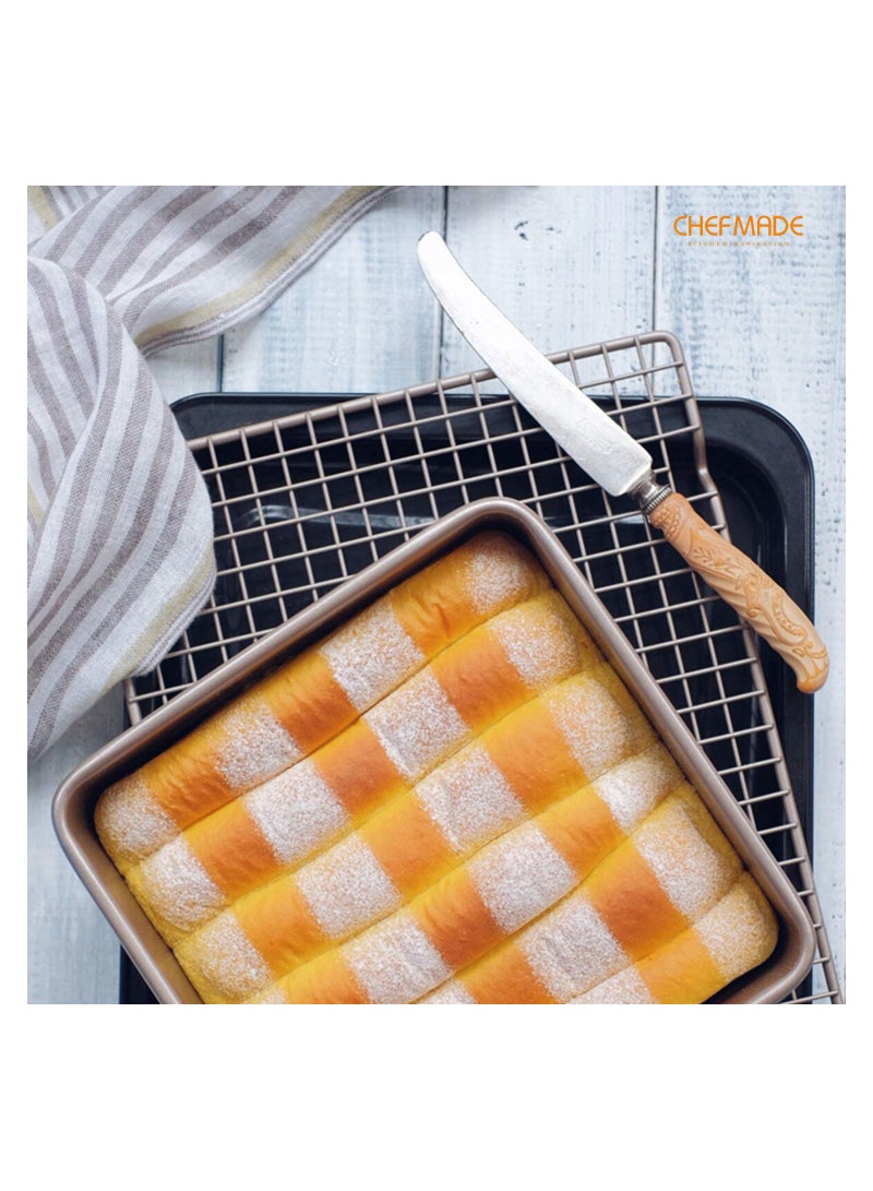 chefmade Square Cake Pan 8 Inch Deep Dish with Removable Loose Bottom - Image 5