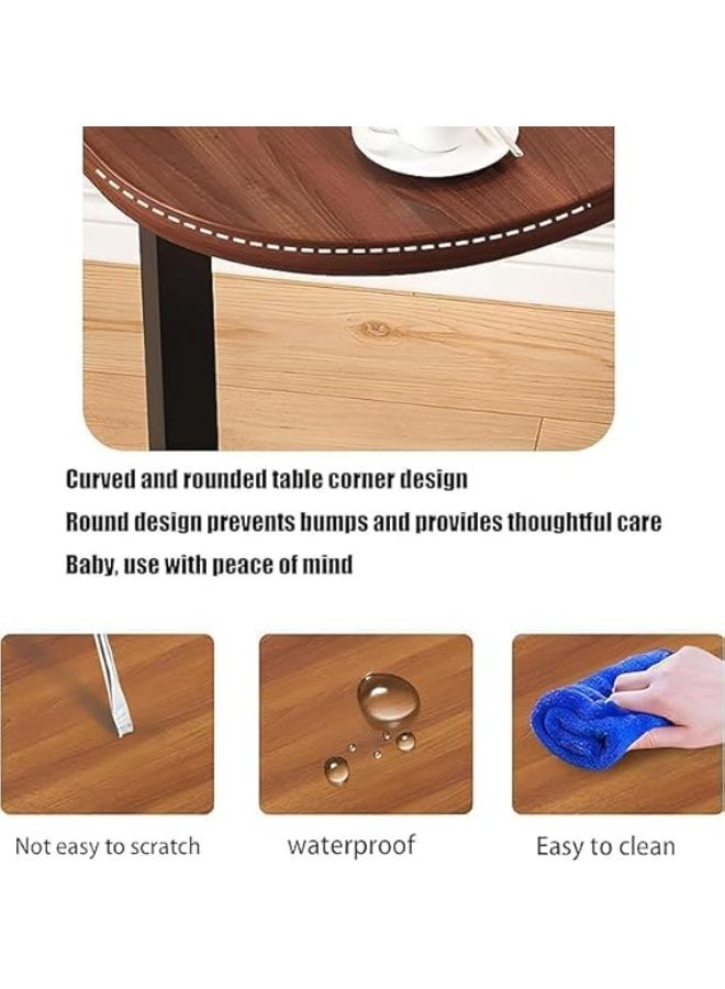 Modern Side Coffee Table Compact Living Room Accent Furniture Wooden Top Metal Stand Sofa Bedside Snack Laptop Holder Minimal Design Space Saving Home Decor Use (White) - Image 5