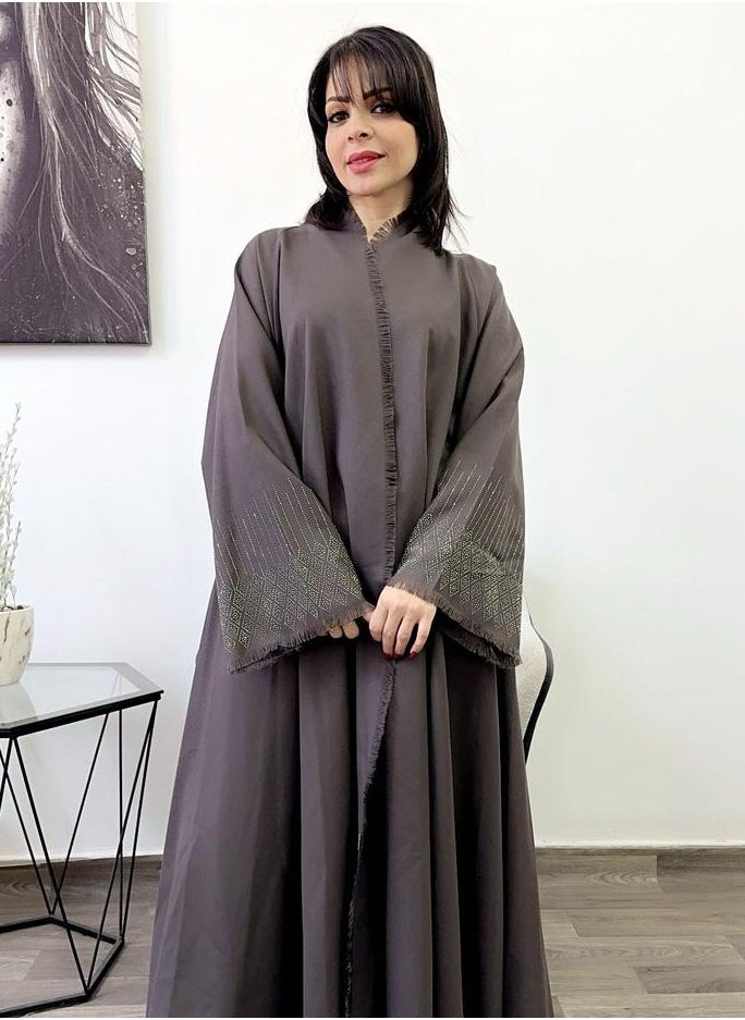 Beautiful Abaya Crystal with Ketan High-Neck Closh Grey - pzsku/Z53EFDAE83CA6450D68FCZ/45/_/1709716599/ae191450-5f1b-4ec1-b373-0ecc82cefde0