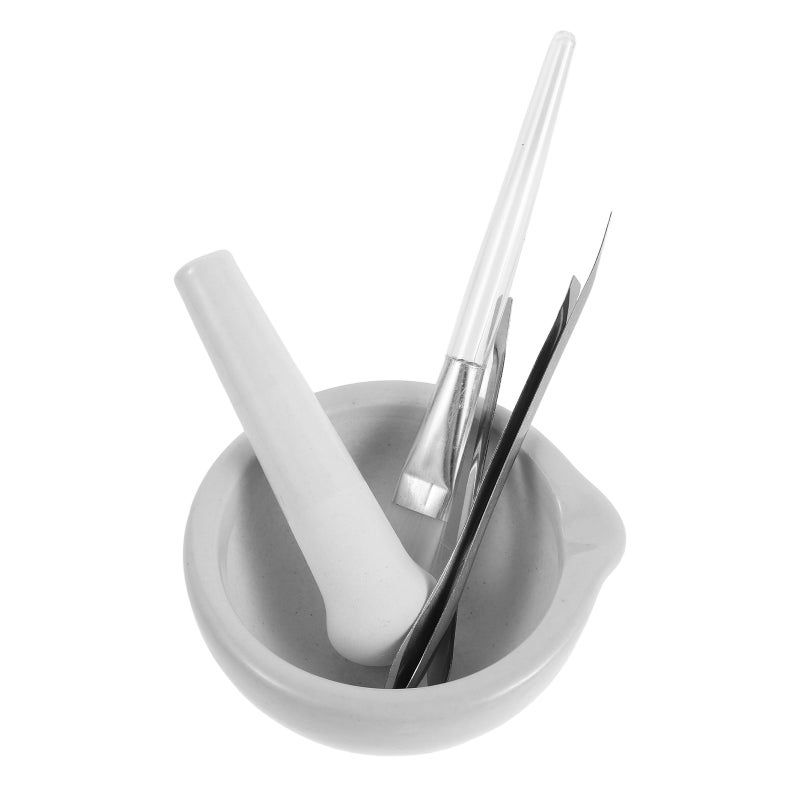 1 Set Mortar And Pestle For Kitchen: Spice Mixing Garlic Masher Tool - Ceramic Mixing Mortar - Science Lab Apothecary Bowl - Image 4