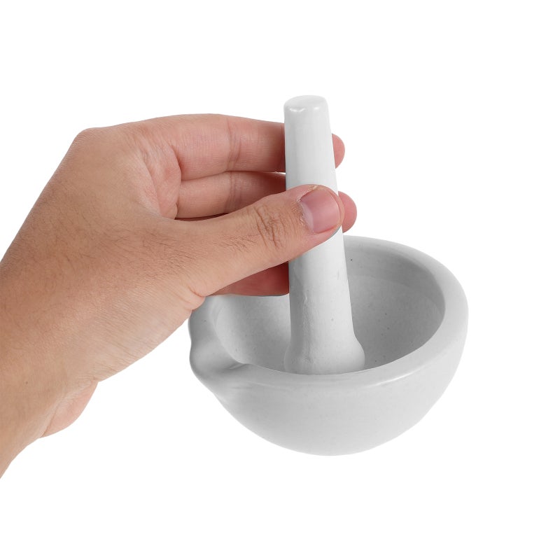 1 Set Mortar And Pestle For Kitchen: Spice Mixing Garlic Masher Tool - Ceramic Mixing Mortar - Science Lab Apothecary Bowl - Image 2