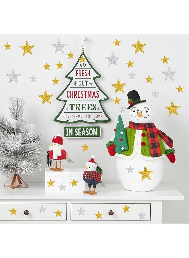 100 PCS Glitter Star Foam Stickers,Gold and Silver Foam Stars Shape Stickers Self Adhesive,Large&Small Sticky Stars for Kid's Arts Posters Craft Supplies Scrapbooks kids Reward Home Decor Christmas - Image 4