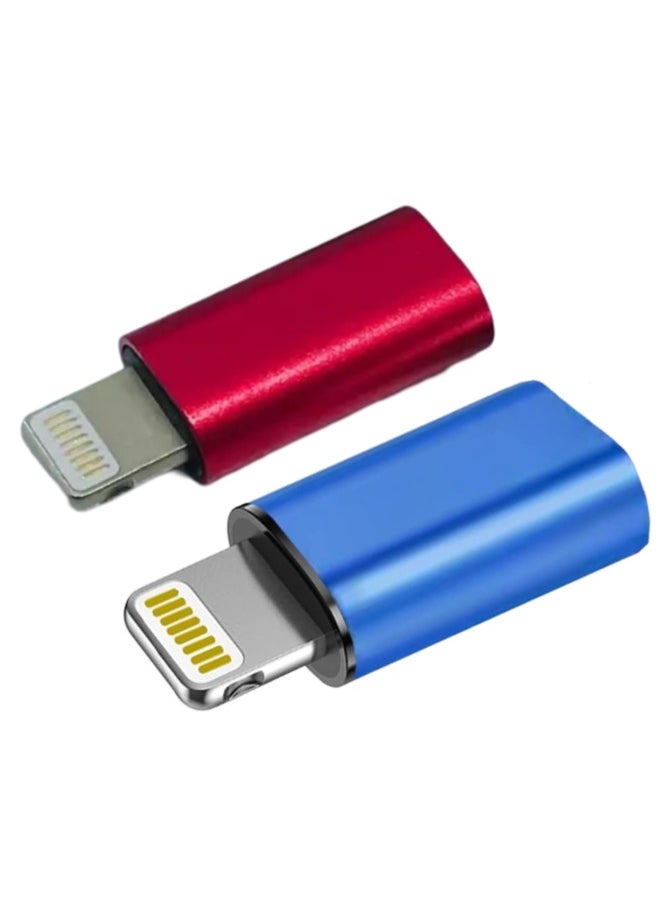Generic - Micro USB to Lightning Adapter（2 PCS）Fast Charging Data Transmission Converter Micro USB Female Cable to Lightning Male Connector Compatible for Iphone 13 12 11 Pro Max Mini Xr Xs X 8 7 6 Ipad - Image 1