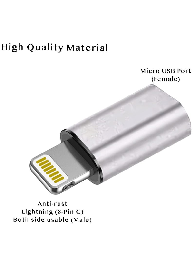Generic - Micro USB to Lightning Adapter（2 PCS）Fast Charging Data Transmission Converter Micro USB Female Cable to Lightning Male Connector Compatible for Iphone 13 12 11 Pro Max Mini Xr Xs X 8 7 6 Ipad - Image 1