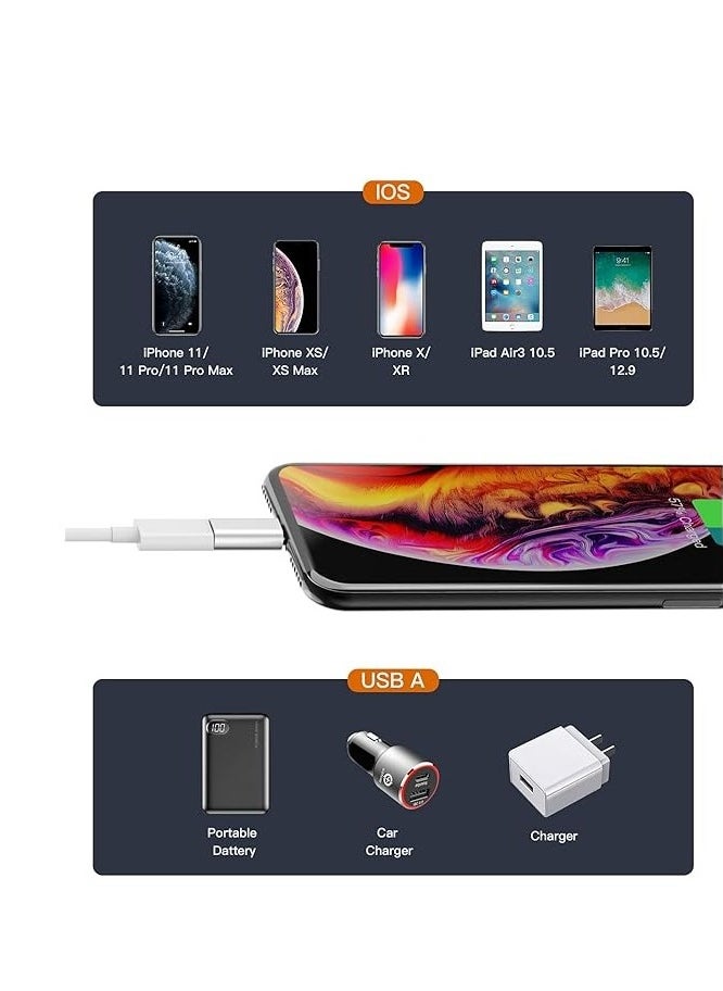 Generic - Micro USB to Lightning Adapter（2 PCS）Fast Charging Data Transmission Converter Micro USB Female Cable to Lightning Male Connector Compatible for Iphone 13 12 11 Pro Max Mini Xr Xs X 8 7 6 Ipad - Image 1