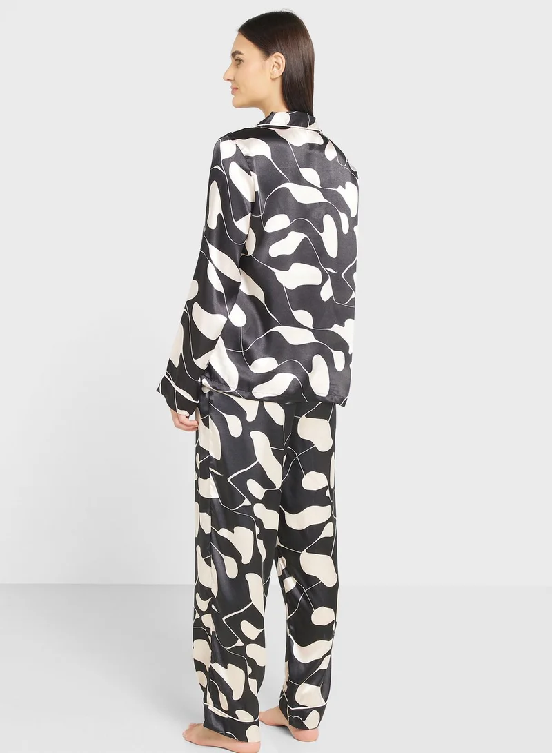 Khizana Satin Pyjama Pant Set