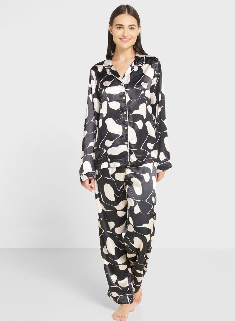 Khizana Satin Pyjama Pant Set - Image 1