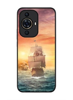 Rugged Black Edge case for Huawei nova 11 Pro, Slim fit Soft Case Flexible Rubber Edges Anti Drop TPU Gel Thin Cover - Skull Island