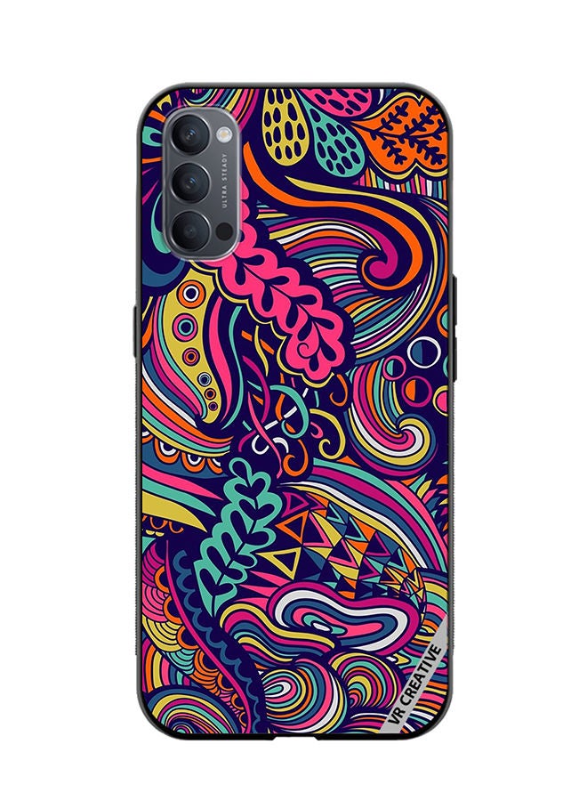 VR CREATIVE Protective Case Cover For Oppo Reno4 Pro 5G Psychedelic Fabric Design  Multicolour - Image 1