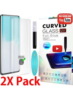 Pack Of 2 Oppo All Mobile Full Glue UV Tempered Glass Screen Protector – Curved Design with Fingerprint Unlock Support