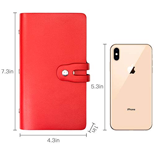 Padike RFID Credit Card Holder Business Card Organizer Business Card Holder, with 96 Card Slots Credit Card Protector for Managing Your Different Cards to Prevent Loss or Damage (Red) - Image 4