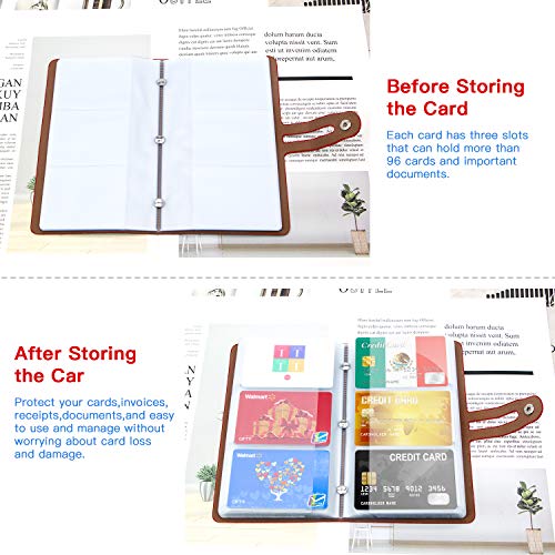Padike RFID Credit Card Holder Business Card Organizer Business Card Holder, with 96 Card Slots Credit Card Protector for Managing Your Different Cards to Prevent Loss or Damage (Red) - Image 5
