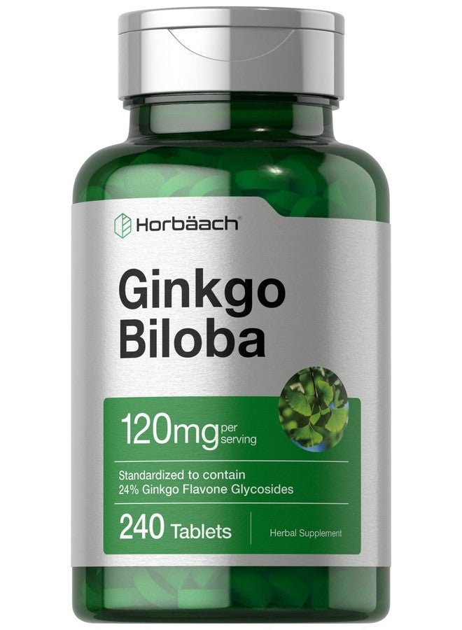 Horbäach Ginkgo Biloba Supplement | 120mg | 240 Tablets | Standardized Herbal Extract | Flavone Glycosides | Vegetarian, Non-GMO, and Gluten Free - Image 1
