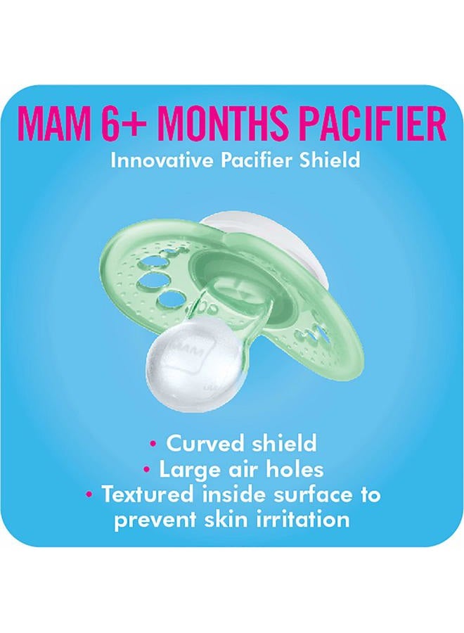 MAM Original Day & Night Baby Pacifier, Nipple Shape Helps Promote Healthy Oral Development, Glows in The Dark, 3 Pack, 6-16 Months, Boy,3 Count (Pack of 1) - Image 2