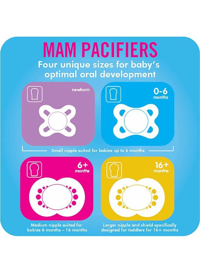 MAM Original Day & Night Baby Pacifier, Nipple Shape Helps Promote Healthy Oral Development, Glows in The Dark, 3 Pack, 6-16 Months, Boy,3 Count (Pack of 1) - Image 3