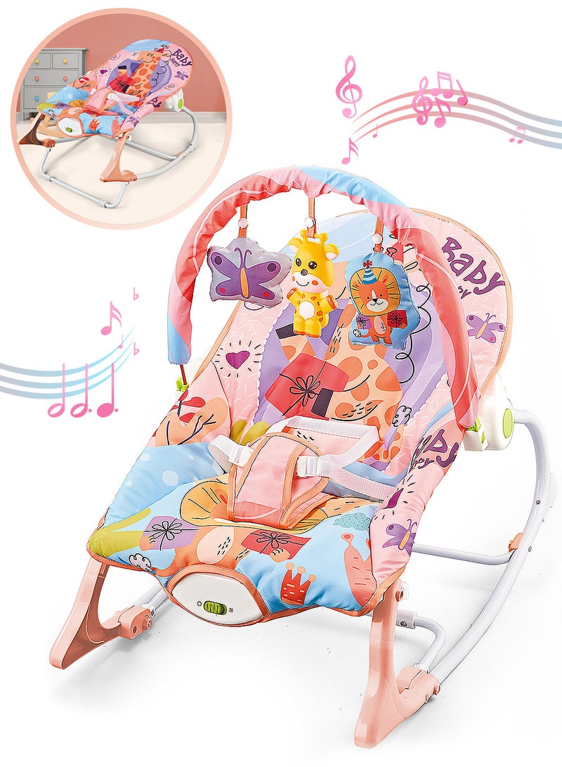 MaBaby Multifunctional Baby Rocker, Music Vibration Baby Swing, Rocking Chair With Adjustable Backrest And Toy Pendant - Image 1